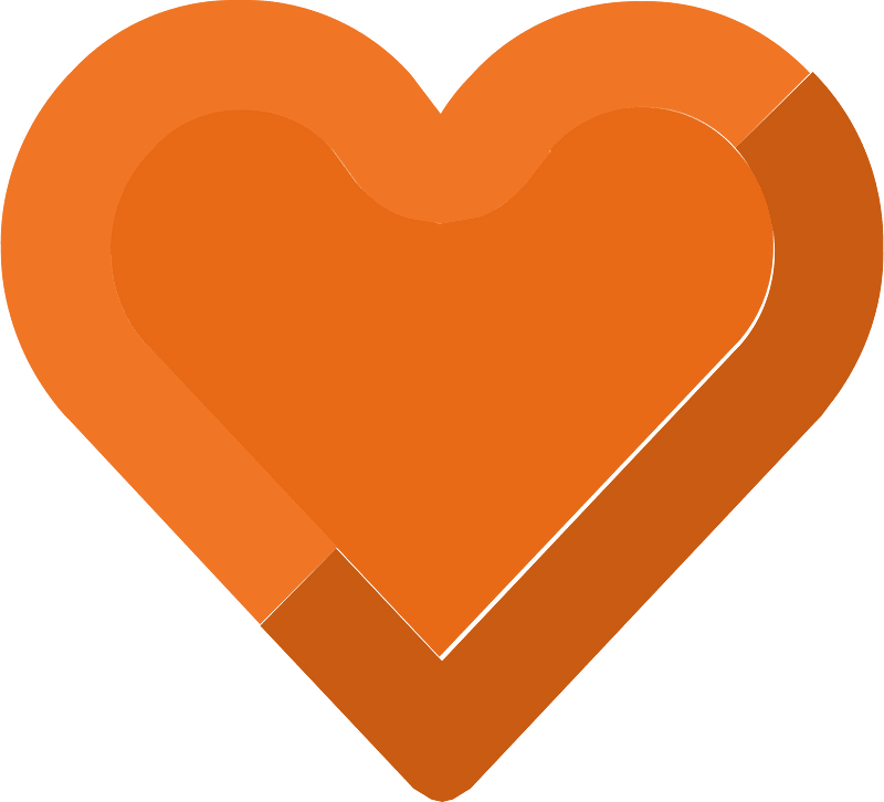 Diamond heart 11-24 orange