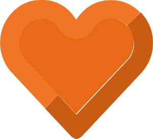 Diamond heart 11-24 orange