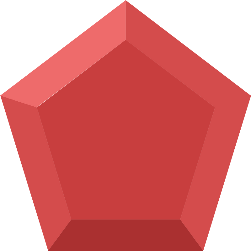 Diamond pentagon 17-17 red