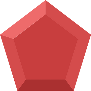 Diamond pentagon 17-17 red