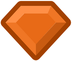 Diamond gem 12-23 orange outlined
