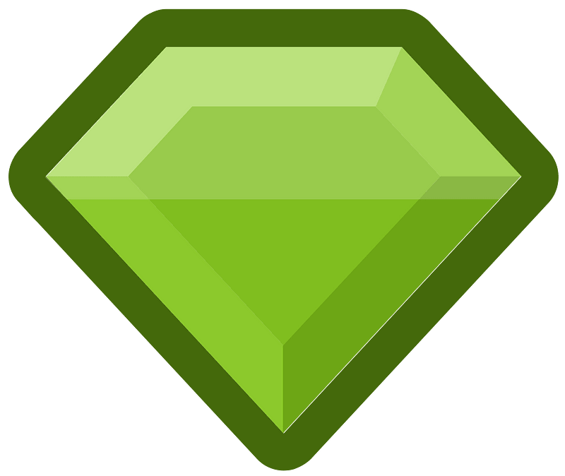 Diamond gem 09-18 green outlined