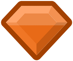 Diamond gem 12-18 orange outlined