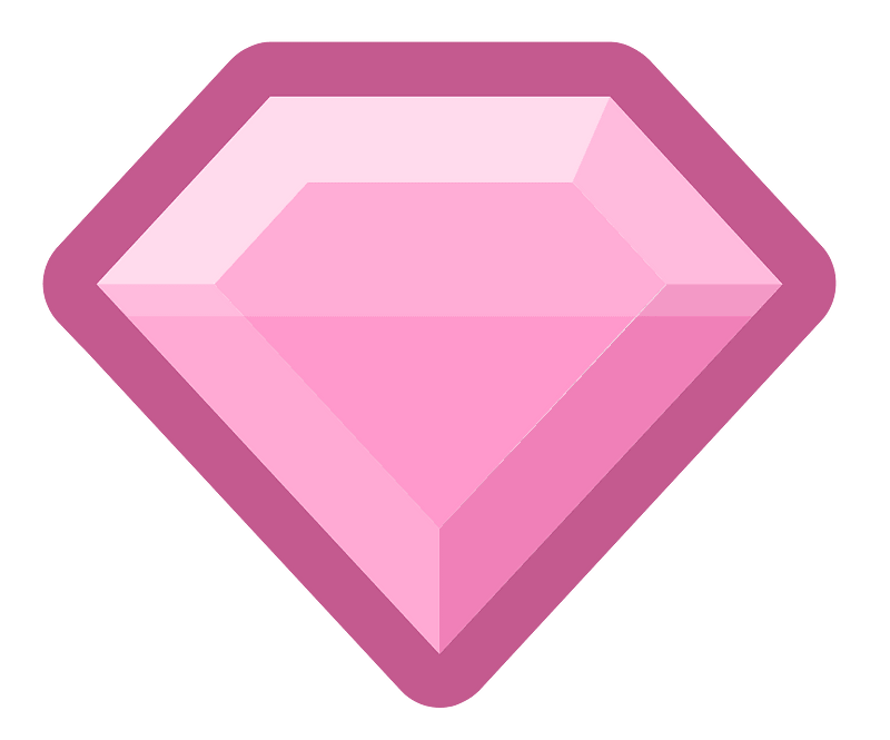 Diamond gem 15-18 pink outlined