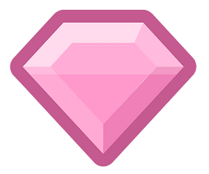 Diamond gem 15-18 pink outlined