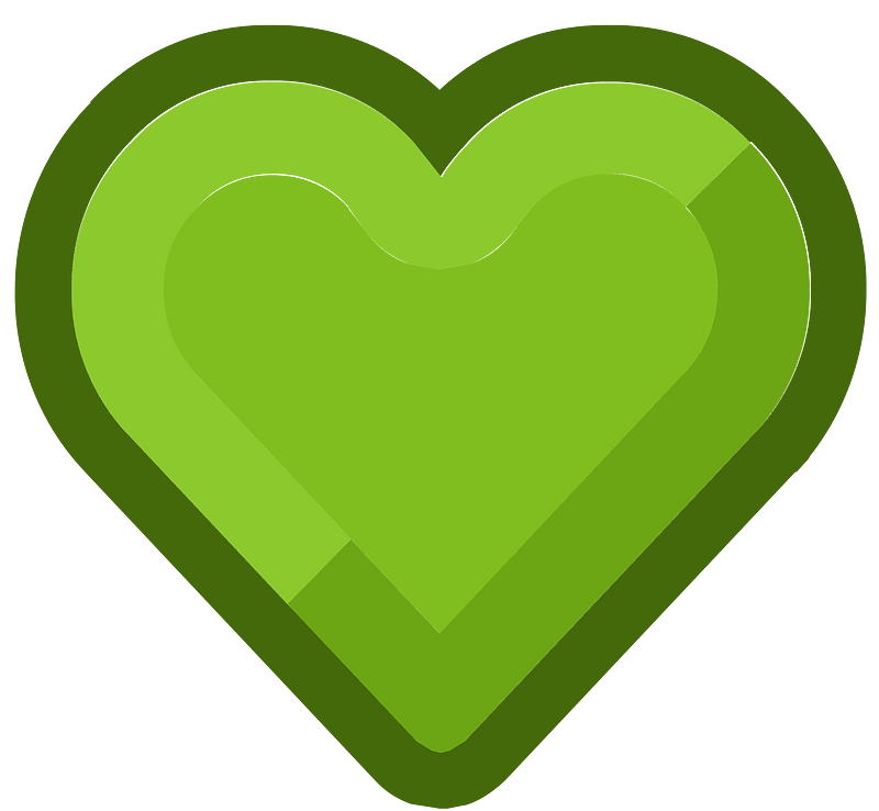 Diamond heart 09-21 green outlined