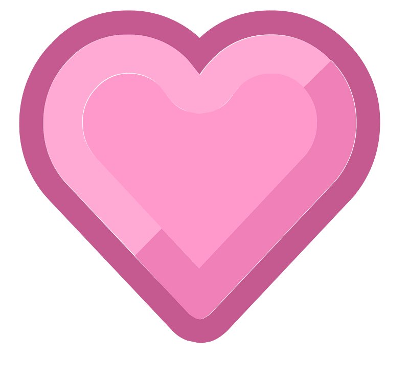 Diamond heart 15-21 pink outlined
