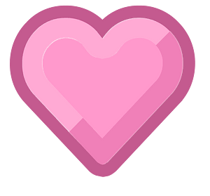 Diamond heart 15-21 pink outlined