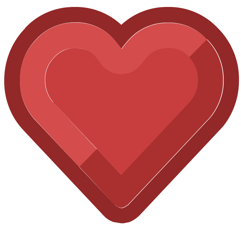 Diamond heart 18-21 red outlined