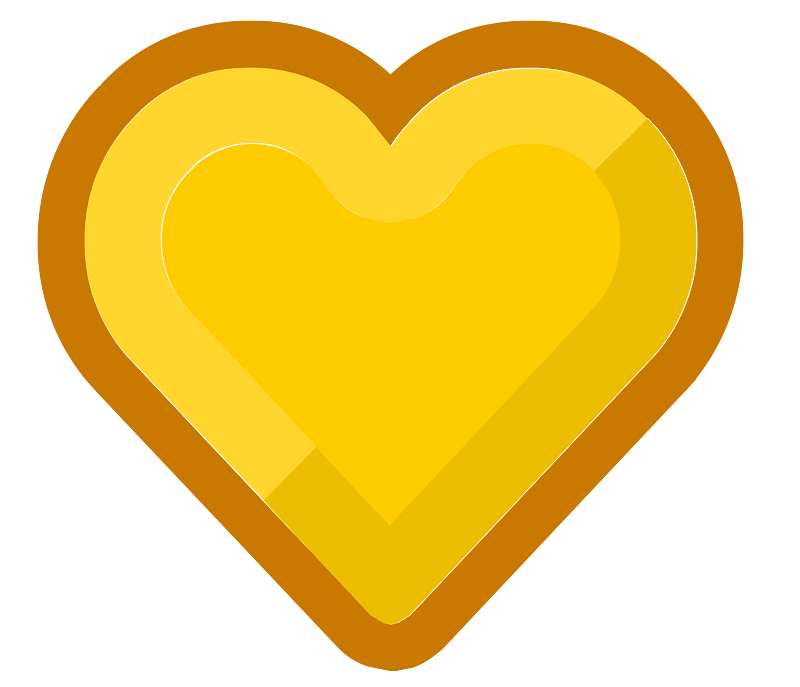 Diamond heart 21-21 yellow outlined