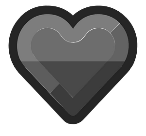 Diamond heart 03-20 black outlined