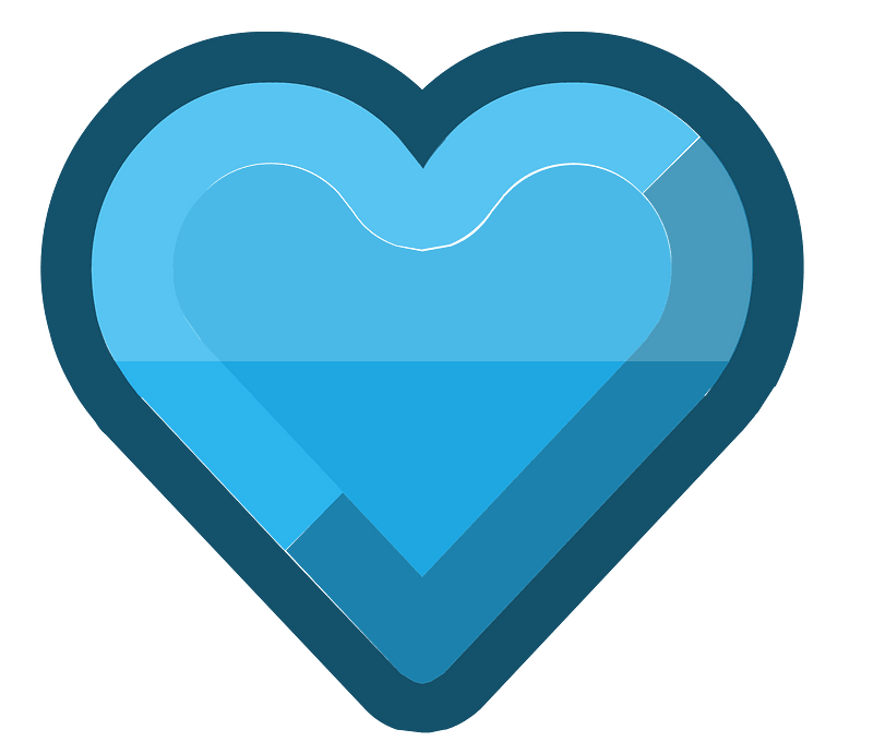 Diamond heart 06-20 blue outlined