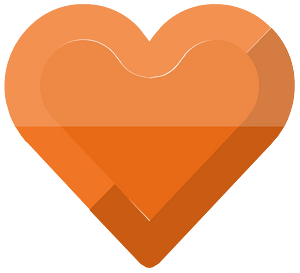 Diamond heart 11-12 orange