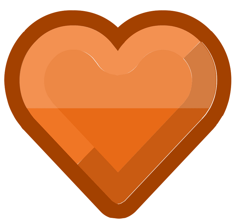 Diamond heart 12-20 orange outlined