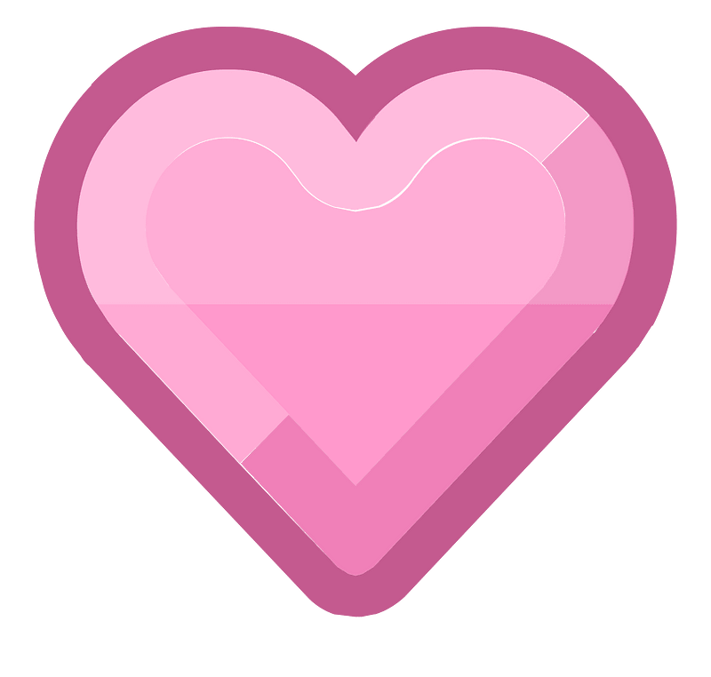 Diamond heart 15-20 pink outlined