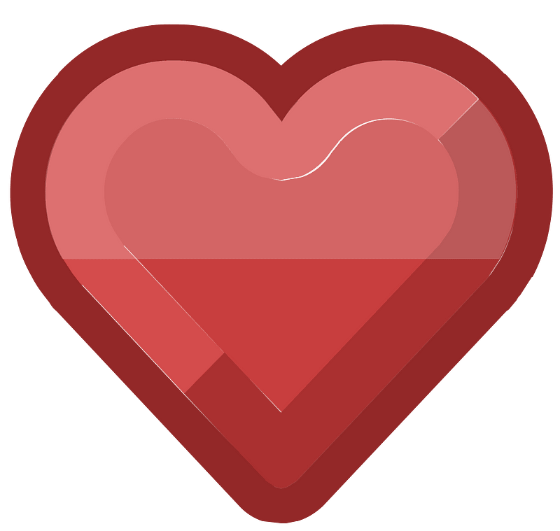 Diamond heart 18-20 red outlined