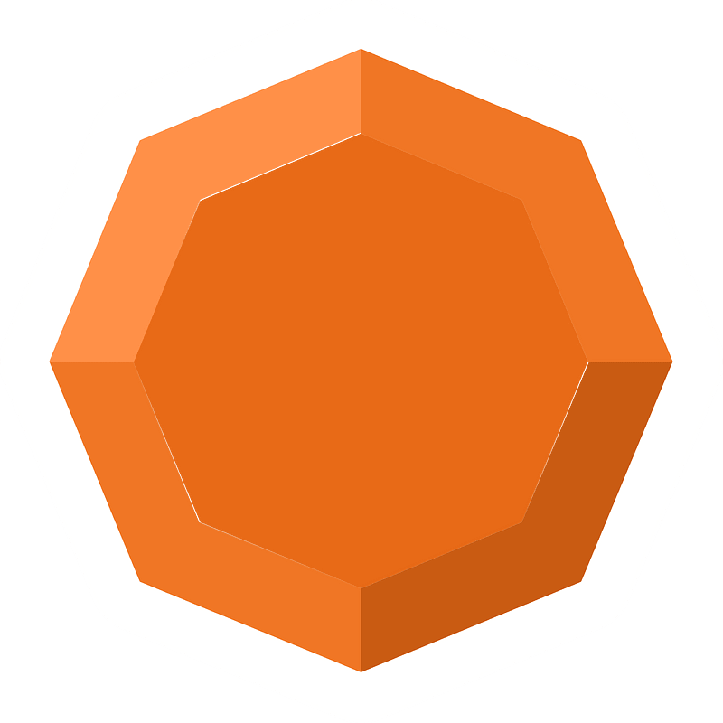 Diamond octagon 10-11 orange