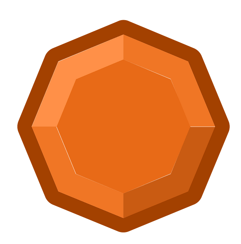 Diamond octagon 12-13 orange outlined
