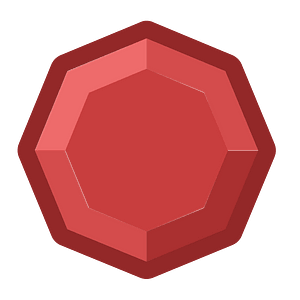 Diamond octagon 18-13 red outlined