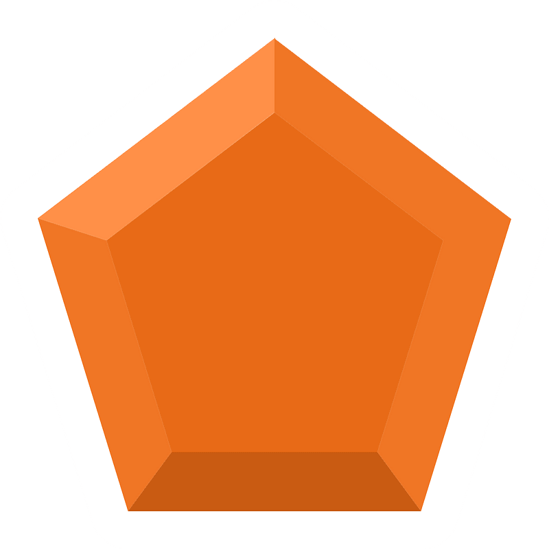Diamond pentagon 10-12 orange