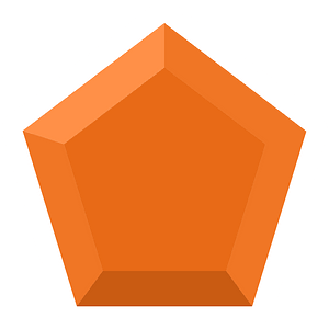 Diamond pentagon 10-12 orange