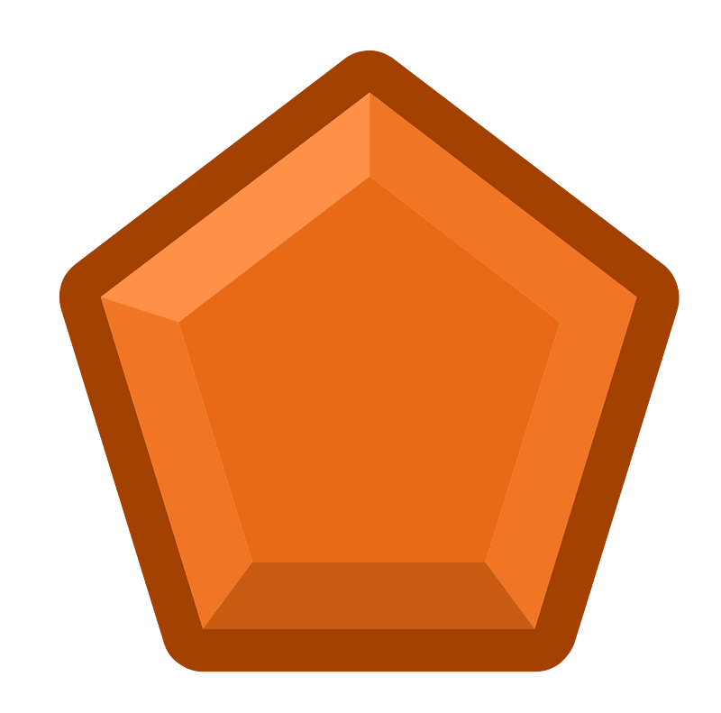 Diamond pentagon 12-14 orange outlined