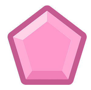 Diamond pentagon 15-14 pink outlined