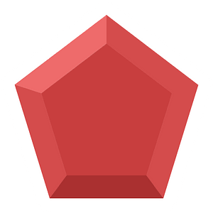 Diamond pentagon 16-12 red