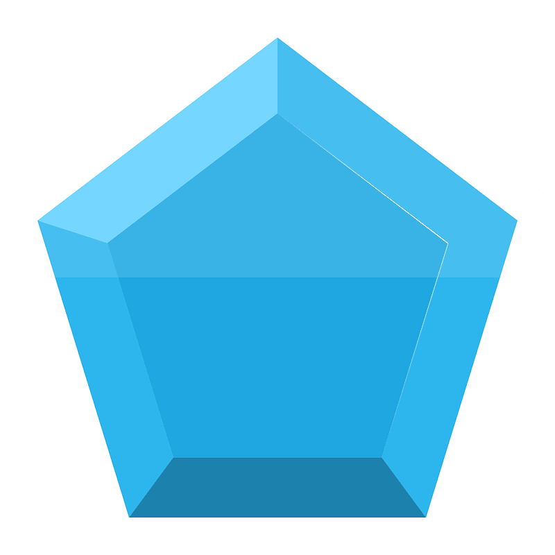Diamond pentagon 04-08 blue