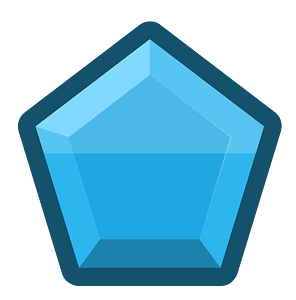 Diamond pentagon 06-06 blue outlined