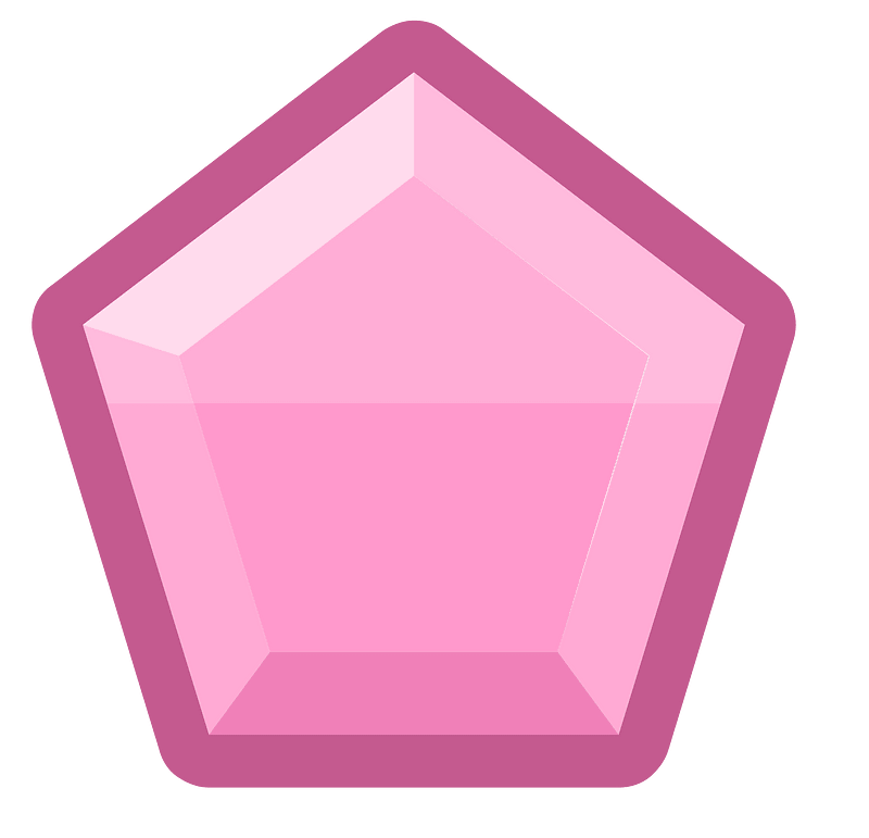 Diamond pentagon 15-06 pink outlined