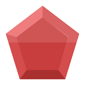 Diamond pentagon 16-08 red