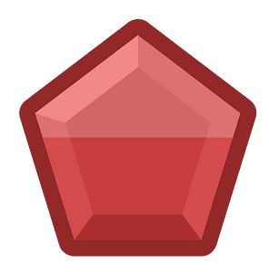 Diamond pentagon 18-06 red outlined