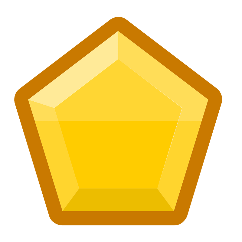Diamond pentagon 21-06 yellow outlined