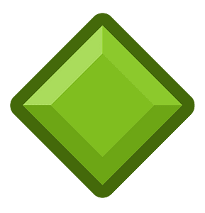 Diamond rhombus 09-15 green outlined