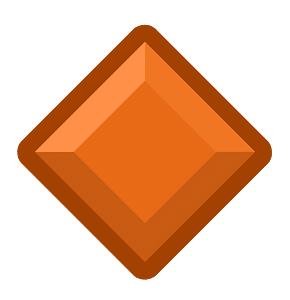 Diamond rhombus 12-15 orange outlined