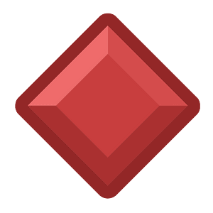 Diamond rhombus 18-15 red outlined