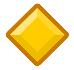 Diamond rhombus 21-15 yellow outlined