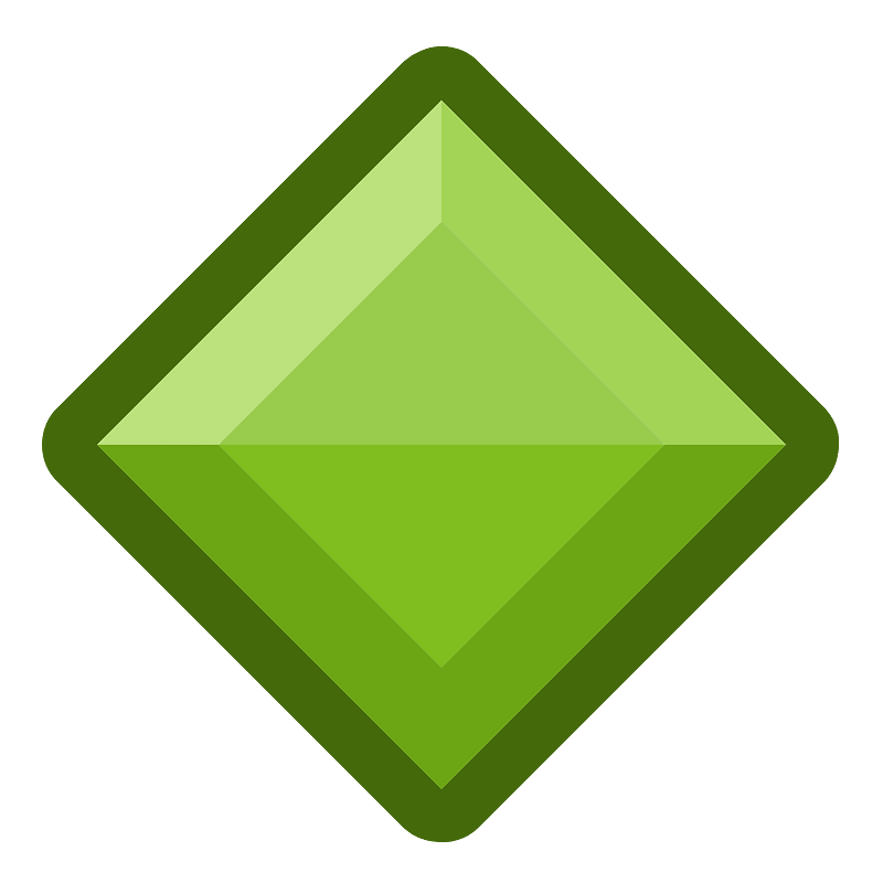 Diamond rhombus 09-05 green outlined