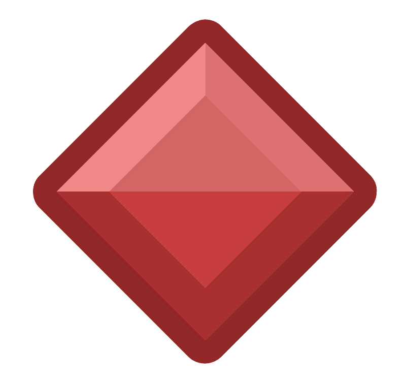 Diamond rhombus 18-05 red outlined