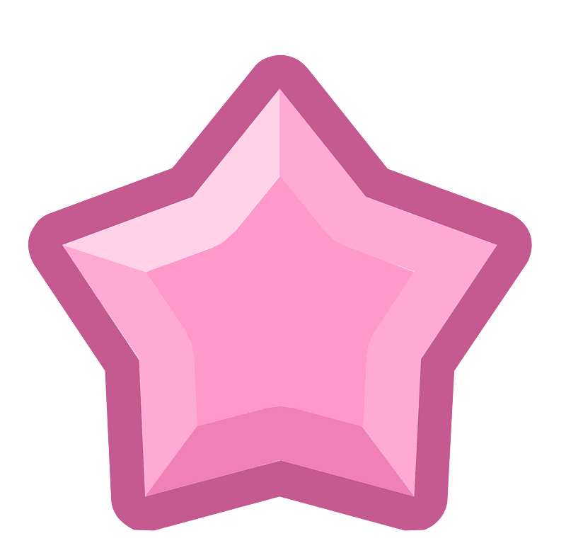 Diamond star 15-24 pink outlined
