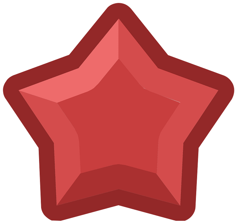 Diamond star 18-24 red outlined