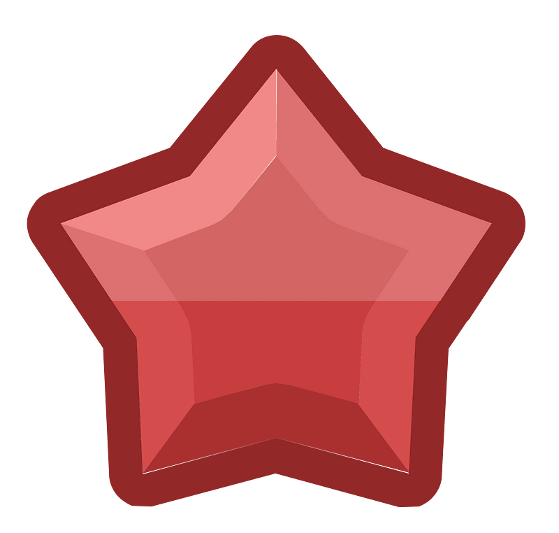 Diamond star 18-10 red outlined