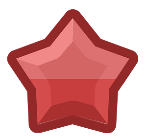 Diamond star 18-10 red outlined