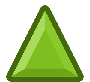 Diamond triangle 09-12 green outlined