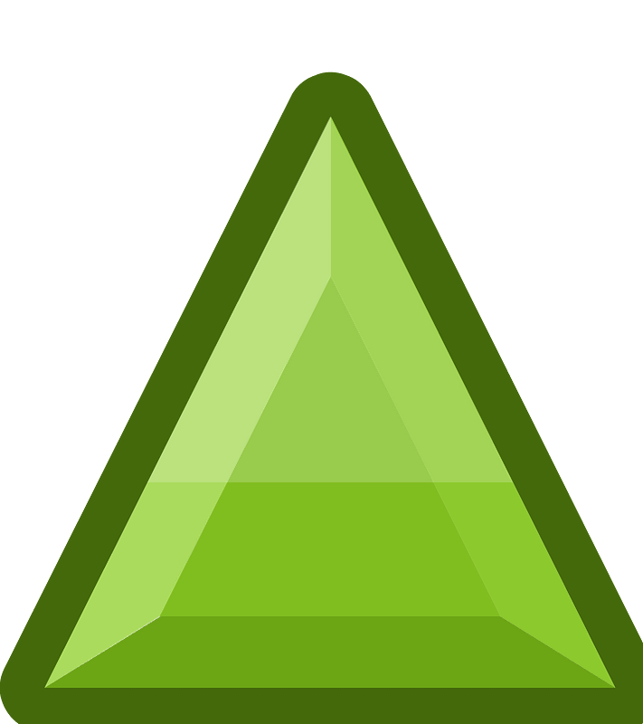 Diamond triangle 09-08 green outlined