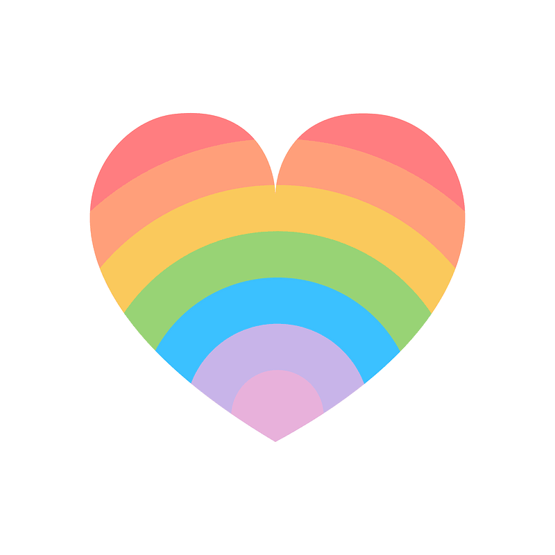 Heart rainbox colored