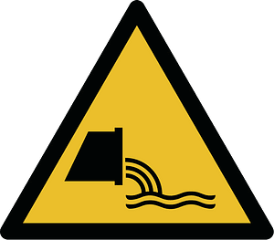 ISO 7010 W055 warning; sewage effluent outfall