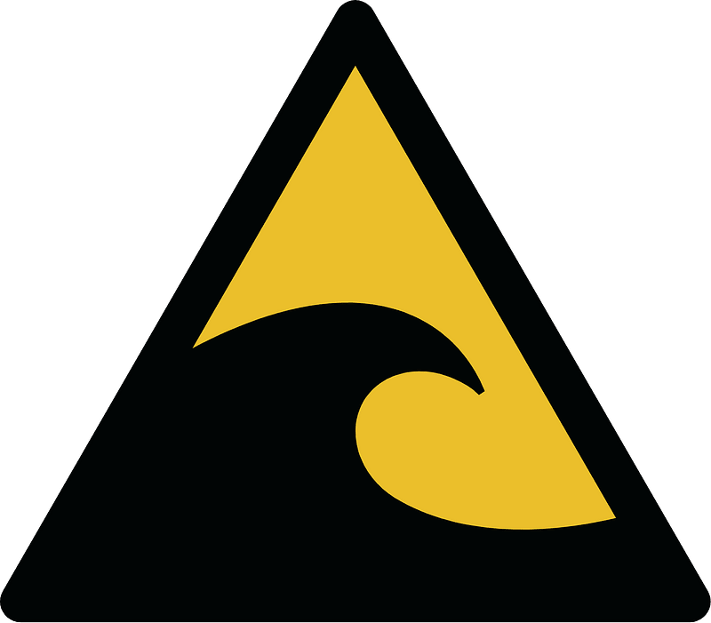 ISO 7010 W056 warning; tsunami hazard zone