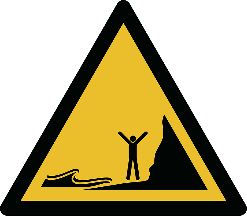 ISO 7010 W060 warning; incoming tides